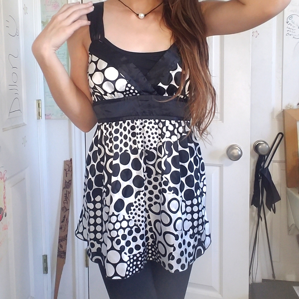 Silky Circle Patterned Blouse